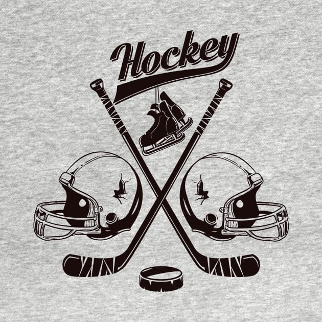 Hockey Sticks Helmet Skate Puck by endi318